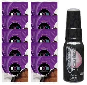 Комплект EXS Chocolate 10 шт + Doc Johnson GoodHead Tingle Spray Cotton Candy (29 мл) SOS14137 фото