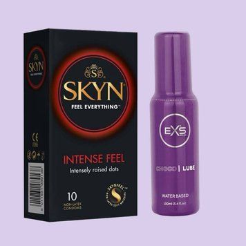 Набор SKYN Intense Feel 10 шт и Лубрикант EXS Choco Lube Water Based 100 мл SOS4392 фото