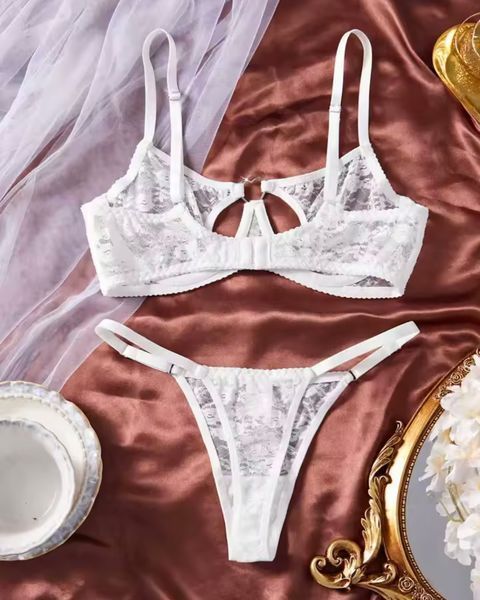 Еротичний комлект білизни Heart White, білий, розмір S KS11 фото