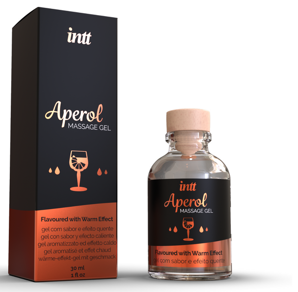 Інтимний масажний гель з ароматом коктейлю Апероль Шприц INTT Aperol Massage Gel (30 мл) &mdash; цитрусова свіжість та палка прелюдія SO3346 фото