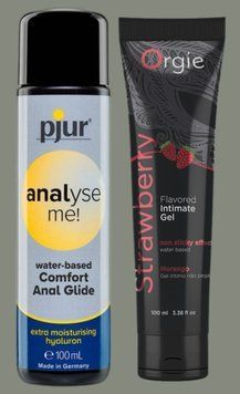Набор лубрикантов pjur analyse me! Comfort water glide 100 мл + LUBE TUBE клубника, 100 мл ORGIE LB1007 фото