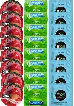 Набор 24 шт ONE Chocolate Strawberry + Delay Infinity + EXS Air Thin SOS7516 фото