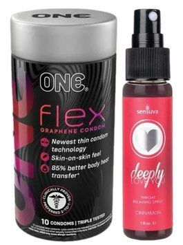 Комплект Набір 10 штук ONE Flex графен + Спрей  Sensuva - Deeply Love You Cinnamon (29 мл)  SOS6246 фото