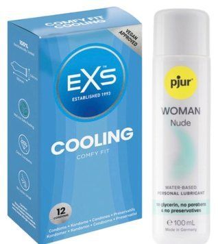 Комплект EXS Cooling 12 шт + Pjur Woman Nude 100 мл SOS13621 фото