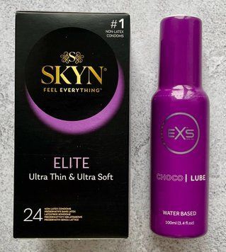 Комплект Skyn Elite 24 шт - Лубрикант EXS Choco Lube 100 мл SOS2600 фото