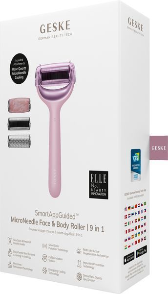 Роллер для игловой мезотерапии лица и тела GESKE MicroNeedle Face&Body Roller 9в1 pink HB0214 фото