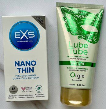 Набор EXS NANO Thin 12 шт. - Лубрикант LUBE TUBE NATURE, 150 мл ORGIE SOS3263 фото