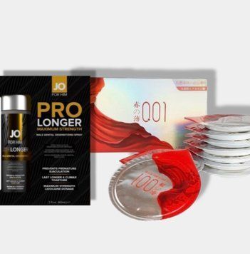 OLO Red Silver 10 шт + Пролонгатор JO Prolonger Spray with Lidocaine (60 мл) SOS5979 фото
