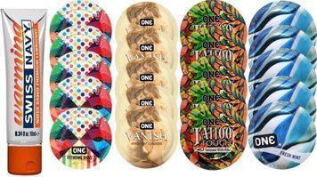 Набор из Swiss Navy Water-Based 10 мл + ONERibs + ONE Vanish + ONETattoo + ONE Mint SOS8557 фото