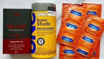 Набір 24 шт ONE Super Studs + Pasante Warming + Рідкий вібратор Intt Vibration Strawberry (15 мл) SOS1553 фото