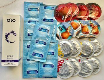 Комплект з 26 штук ONE Flavor Waves, Studs, Ribs - PASANTE Cooling + Лубрикант "olo smooth" 60 мл SOS1453 фото