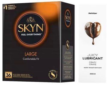 Комплект Лубрикант Satisfyer Juicy Crazy Crave 300 мл + SKYN Large 36 шт SOS12887 фото