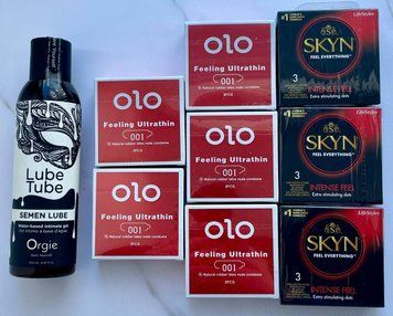 Набір 24 шт OLO збуджуючі 001 + Skyn Intense Feel + Лубрикант SEMEN LUBE 150 мл Orgie SOS3805 фото