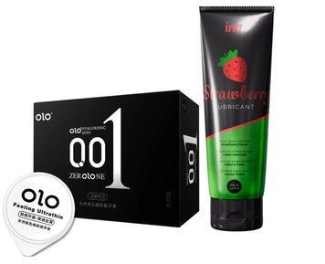 OLO Feeling Ultrathin &mdash; 10 шт та Лубрикант Intt Strawberry (100 мл) SOS830 фото