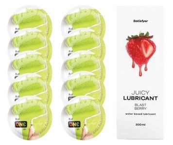 Комплект ONE Color 10 шт. + Лубрикант Satisfyer Juicy Lubricant Blast Berry (300 мл) SOS12367 фото