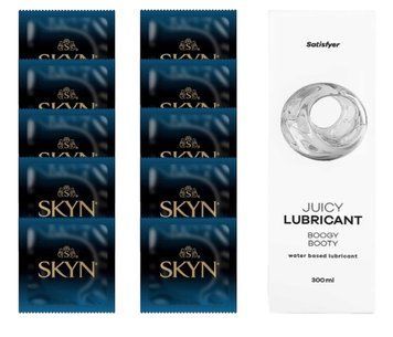 Комплект SKYN Extra Lube 10 шт. + Лубрикант Satisfyer Juicy Lubricant Boogy Booty 300 мл SOS12569 фото