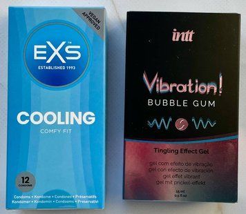 Набор EXS Cooling (12 шт) + Жидкий гель Intt Vibration Bubble Gum (15 мл) SOS3463 фото