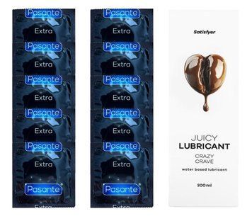 Набір: Pasante Extra Safe 10 шт. + Лубрикант Satisfyer Crazy Crave (300 мл) SOS12067 фото