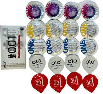 Набір з 30 шт - ONE Super Studs, Classic Select, Flavor Waves - OLO 001, Feeling Ultrathin - MUAISI White SOS1357 фото