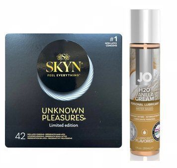 Комплект: SKYN Pleasures 42 шт. + Лубрикант System JO H2O Vanilla Cream SOS11277 фото