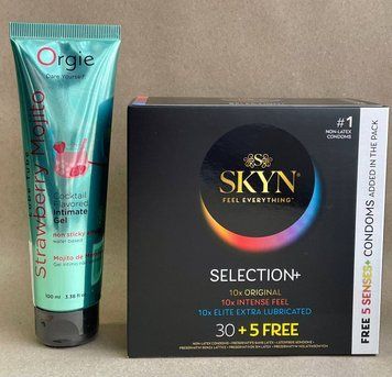 Комплект Skyn Selection 35 шт + Съедобный лубрикант Orgie 100 мл SOS1059 фото