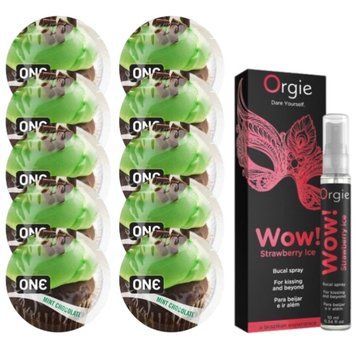 Комплект ONE Mint Chocolate 10 шт + Orgie WOW! Strawberry Ice (10 мл) SOS13863 фото