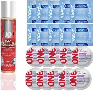 набор 20 шт Pasante + ONE + System JO H2O Watermelon (30 мл) SOS4642 фото