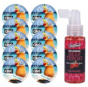 Комплект ONE Island Punch 10 шт + Doc Johnson &ndash; Sweet Strawberry, 59 мл SOS13813 фото