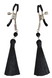 Гвинтові затискачі для сосків з пензликами Art of Sex Nipple Clamps Black Tassels, чорні  SO5856 фото 1