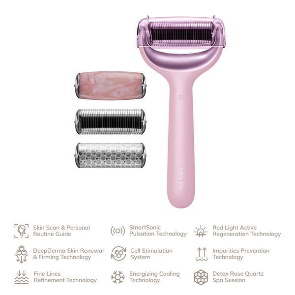 Роллер для игловой мезотерапии лица и тела GESKE MicroNeedle Face&Body Roller 9в1 pink HB0214 фото