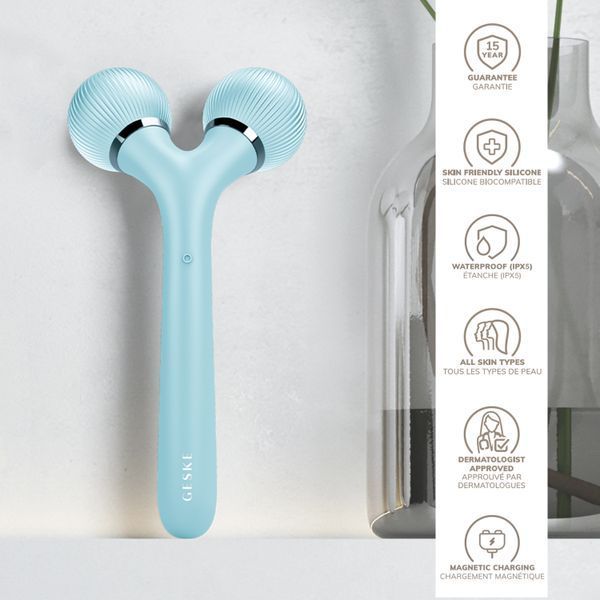 Электронный ультразвуковой ролик для лица и тела GESKE Sonic Facial&Body Roller 4в1 turquoise HB0036 фото